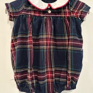 Edgehill Collection Plaid Bodysuit - Navy, Red, White